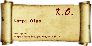 Kárpi Olga névjegykártya