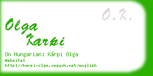 olga karpi business card