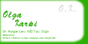 olga karpi business card